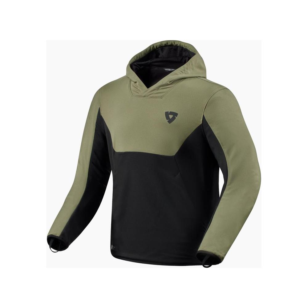 Rev'it! Andon Protective Hoodie Black / Green FREE 1 YEAR Returns, FREE UK Delivery | ThrottleChimp