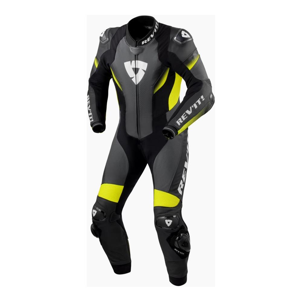 Rev'it! Control One Piece Leather Suit Black / Neon Yellow