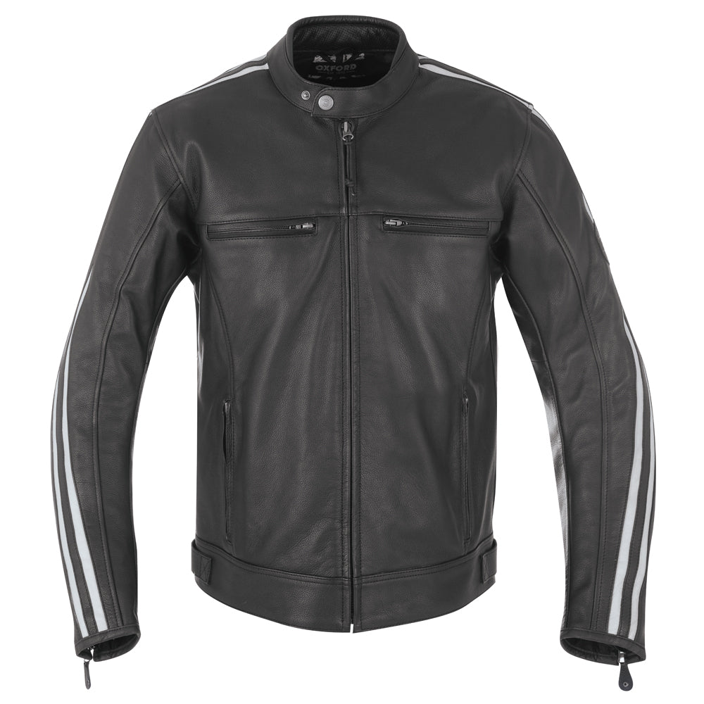 Oxford Bladon Leather Jacket Black (Image 3) - ThrottleChimp