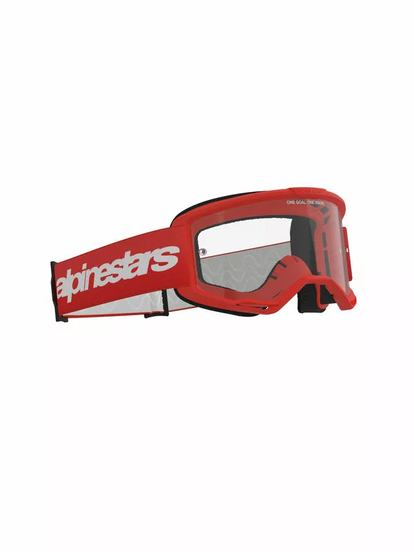 Alpinestars Vision 3 Wordmark Goggles Red / Clear FREE 1 Year Return, FREE UK Shipping | ThrottleChimp