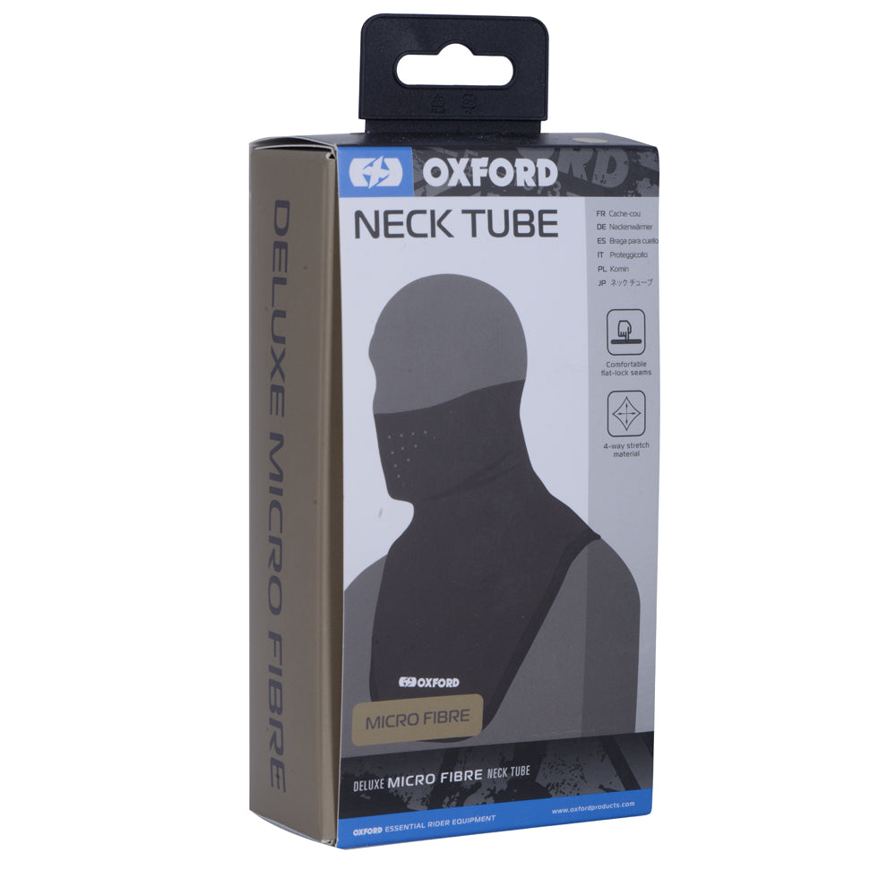 Oxford Deluxe Neck Tube Micro Fibre Black (Image 2) - ThrottleChimp