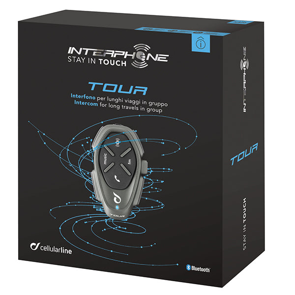 Interphone Tour HD Single Pack Bluetooth Intercom System Black