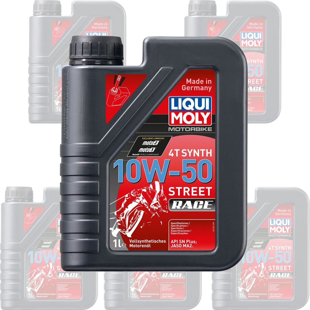 Liqui Moly 4 Stroke Fully Synthetic Street Race 10W-50 Oil - Box of 6 - ThrottleChimp