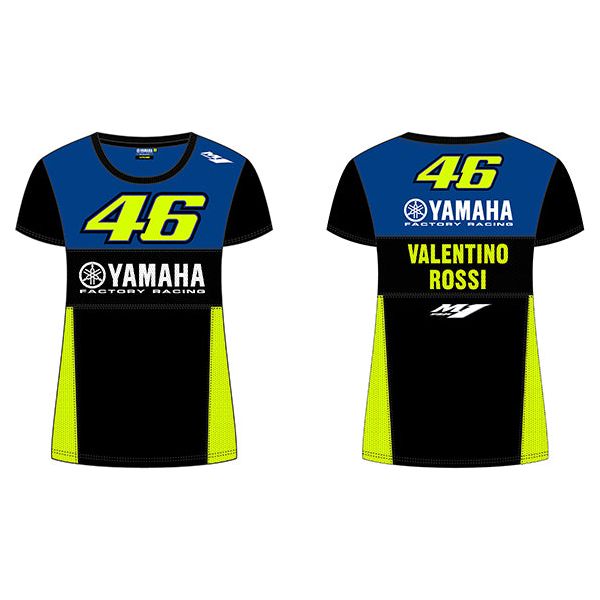 VR46 Racing Ladies T-Shirt Black / Blue / Yellow (Image 2) - ThrottleChimp