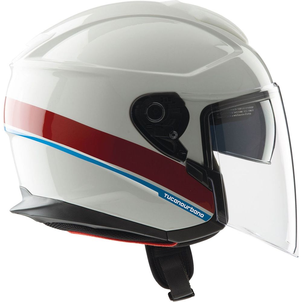 Tucano Urbano EL'Max Open Face Helmet Glossy White Graphic-A (Image 2) - ThrottleChimp