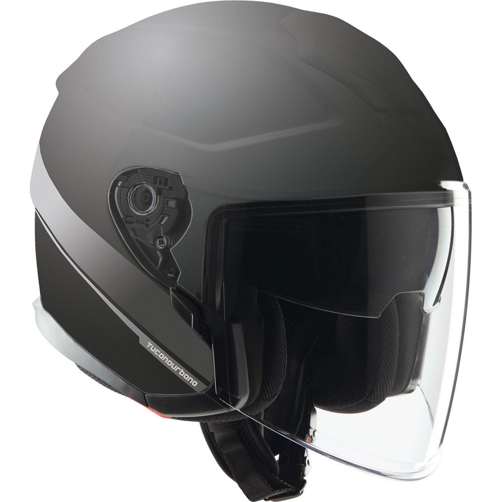 Tucano Urbano EL'Max Open Face Helmet Matt Black Graphic-A - ThrottleChimp