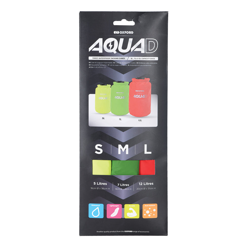 Oxford Aqua D Waterproof Packing Cubes - Set Of 3 FREE 1 YEAR Returns, FREE UK Delivery | ThrottleChimp