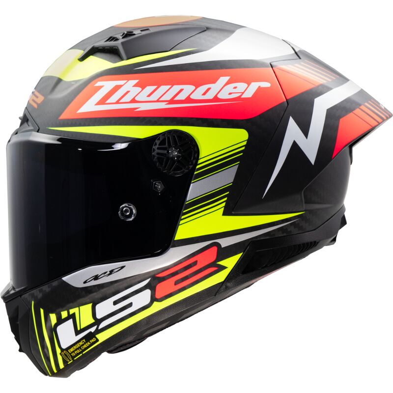 LS2 FF805 Thunder GP Aero Carbon Full Face Helmet Replica Black FREE 1 YEAR Returns, FREE UK Delivery | ThrottleChimp