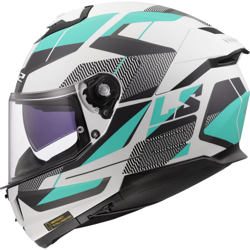 LS2 FF808 Stream 2 Full Face Helmet Road Cyan / Light Grey FREE 1 YEAR Returns, FREE UK Delivery | ThrottleChimp