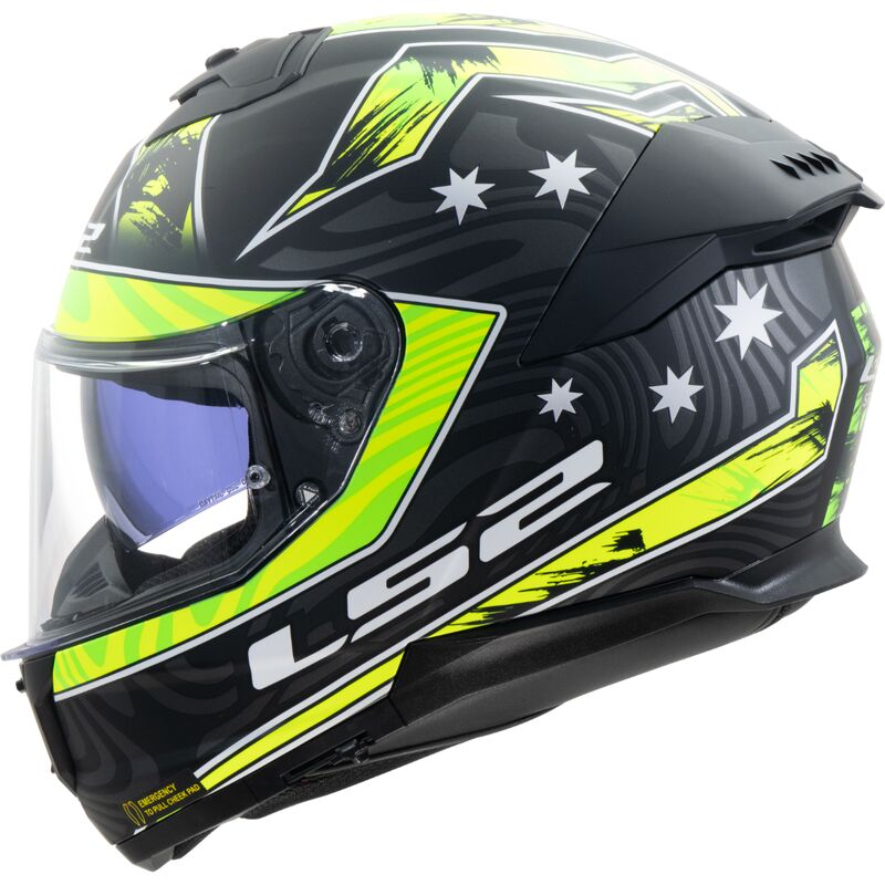 LS2 FF808 Stream 2 Full Face Helmet Galdam Black / Hi-Vis Yellow