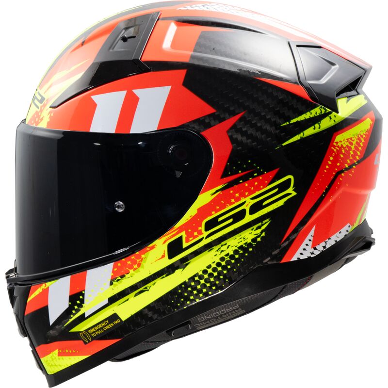 LS2 FF811 Vector 2 Carbon Full Face Helmet Tantic Red / Hi-Vis Yellow