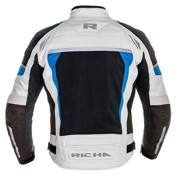 Richa Airstream X Textile Jacket Grey / Blue FREE 1 YEAR Returns, FREE UK Delivery | ThrottleChimp