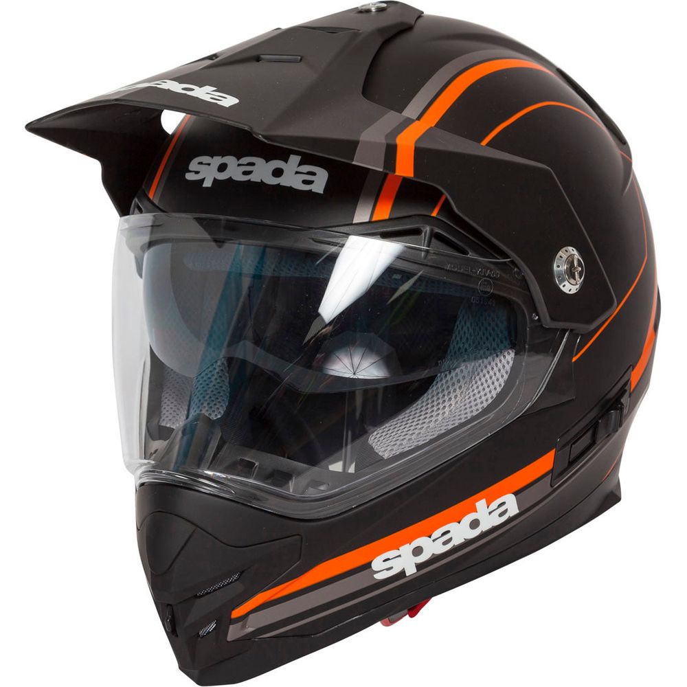 Spada Intrepid Delta Full Face Helmet Black / Orange - ThrottleChimp