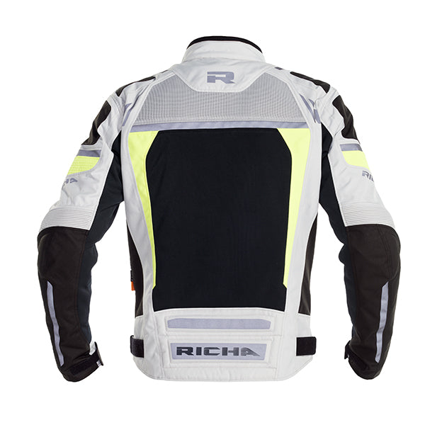 Richa Airstorm Waterproof Textile Jacket Grey / Fluo (Image 2) - ThrottleChimp