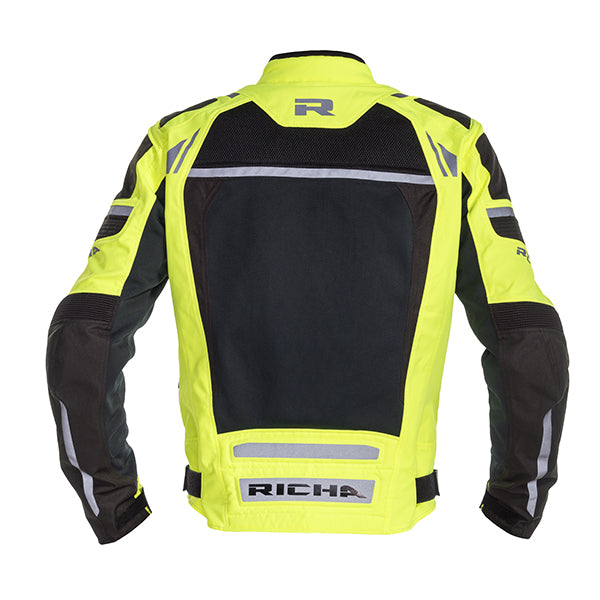 Richa Airstorm Waterproof Textile Jacket Fluo Yellow FREE 1 YEAR Returns, FREE UK Delivery | ThrottleChimp