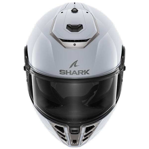 Shark Spartan RS Full Face Helmet Blank Gloss White / Silver (Image 2) - ThrottleChimp