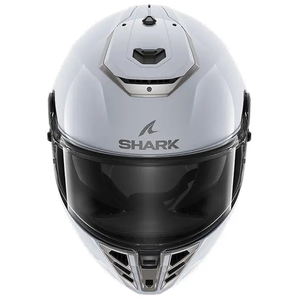 Shark Spartan RS Full Face Helmet Blank Gloss White / Silver - ThrottleChimp