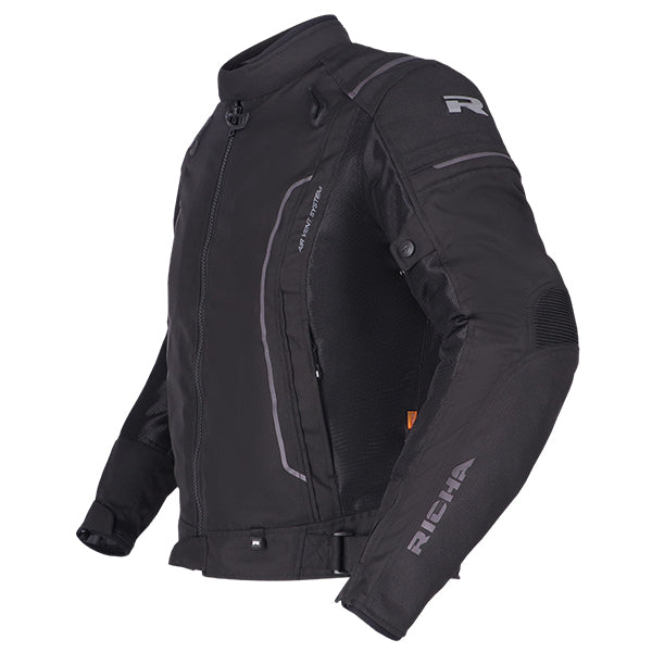 Richa Airstream 3 Touring Textile Jacket Black FREE 1 YEAR Returns, FREE UK Delivery | ThrottleChimp