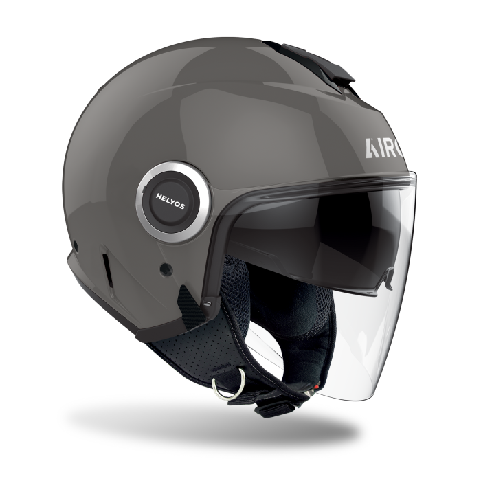 Airoh Helyos Open Face Helmet Gloss Dark Grey FREE 1 YEAR Returns, FREE UK Delivery | ThrottleChimp