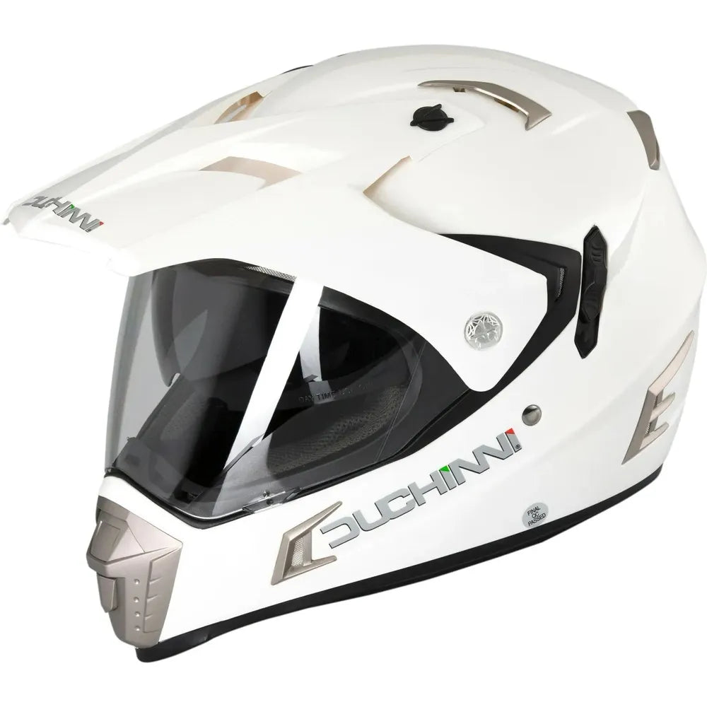 Duchinni D311 Dual Adventure Helmet White FREE 1 YEAR Returns, FREE UK Delivery | ThrottleChimp