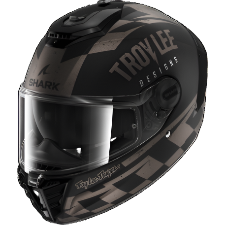 Shark x Troy Lee Designs Spartan RS Full Face Helmet Raceshop Black / Anthracite / Silver (Image 2) - ThrottleChimp