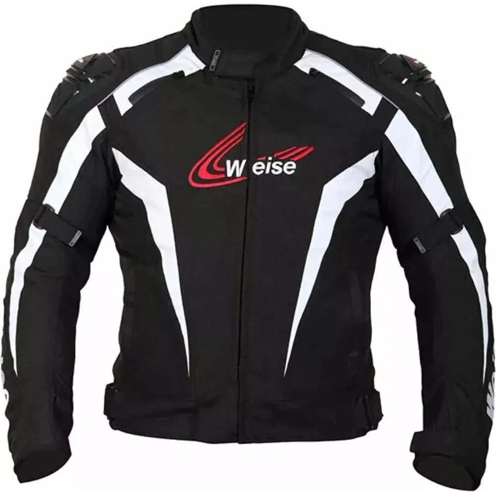 Weise Ascari Textile Jacket Black / White - ThrottleChimp