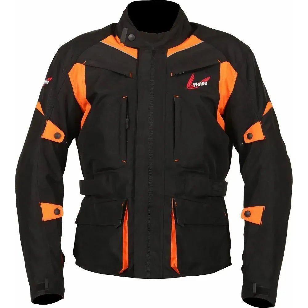 Weise Pioneer Textile Jacket Black / Orange - ThrottleChimp