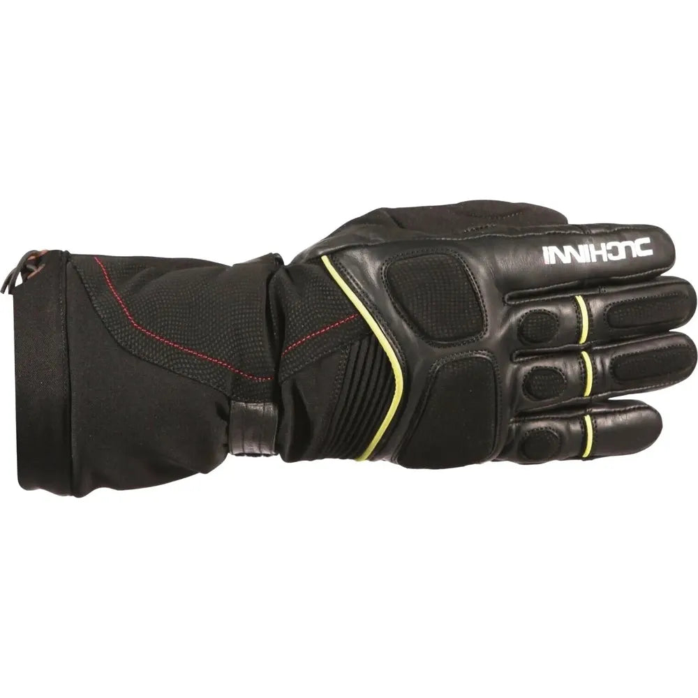 Duchinni Fairmont Leather / Textile Gloves Black / Neon - ThrottleChimp