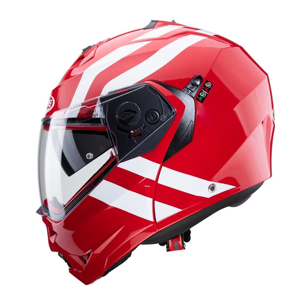 Caberg Duke 2 Super Legend Flip-Up Helmet Red / White (Image 3) - ThrottleChimp