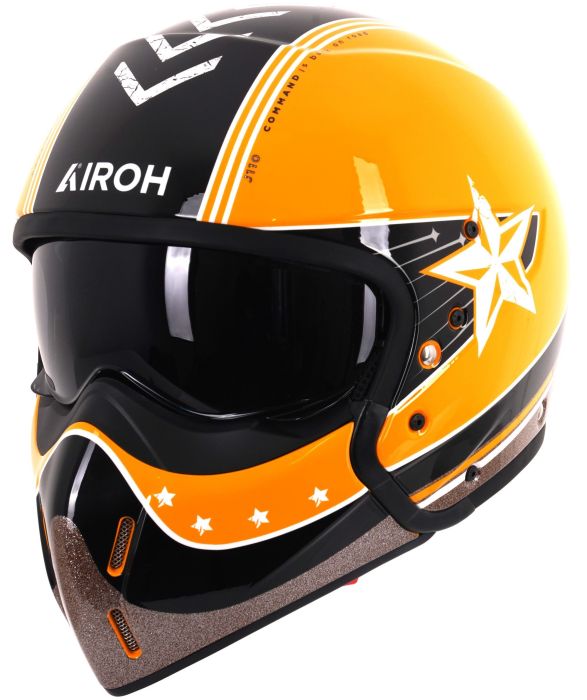 Airoh J-110 Convertible Helmet Command Gloss Yellow FREE 1 YEAR Returns, FREE UK Delivery | ThrottleChimp