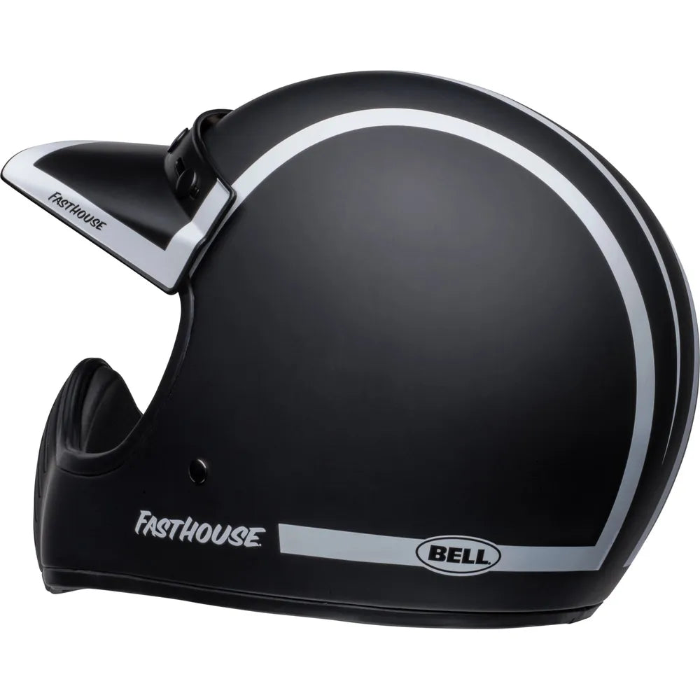 Bell Cruiser Moto 3 Fasthouse Old Road Adventure Helmet Matt / Gloss Black / White (Image 4) - ThrottleChimp