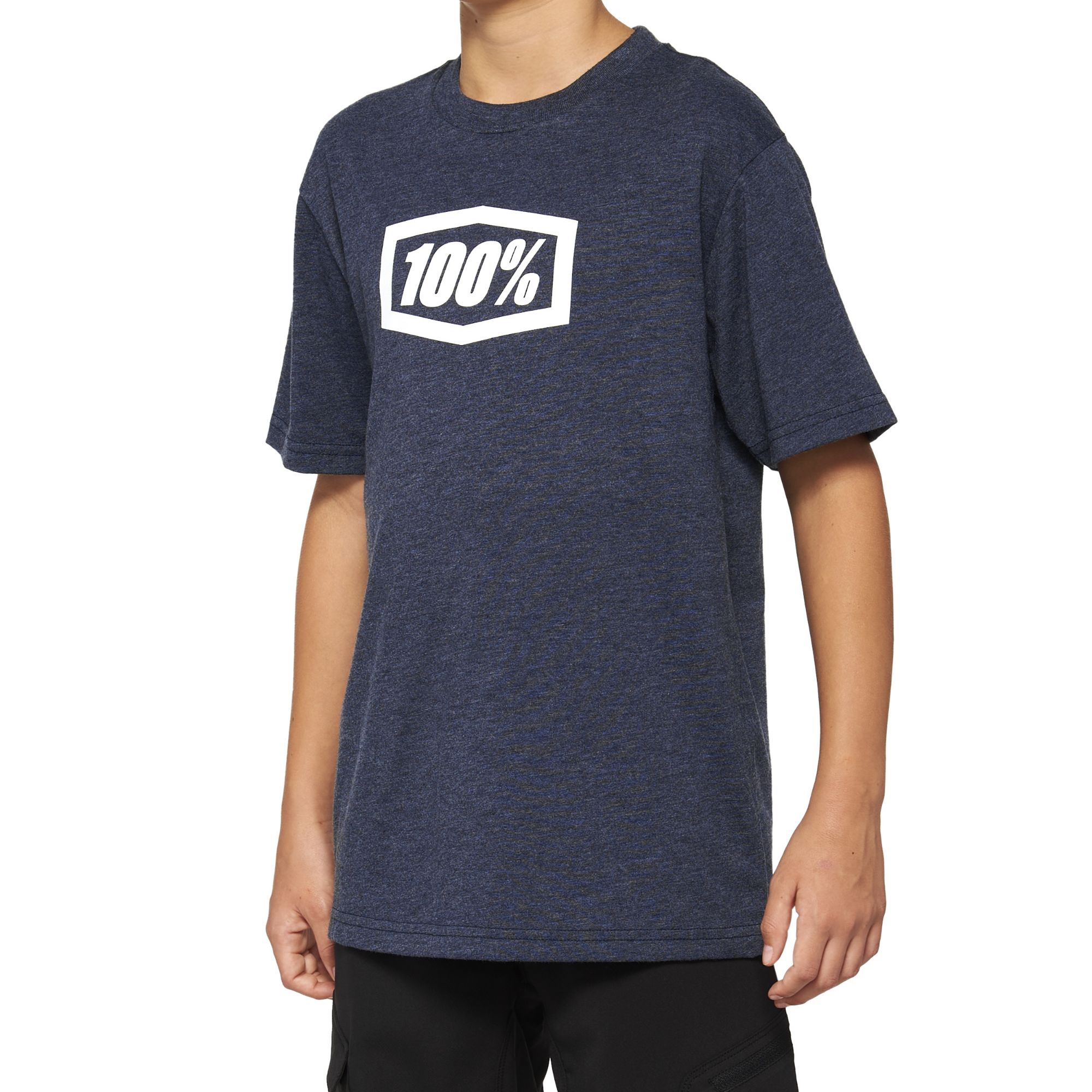 100% Icon Youth Short Sleeves Tee Navy FREE 1 YEAR Returns, FREE UK Delivery | ThrottleChimp