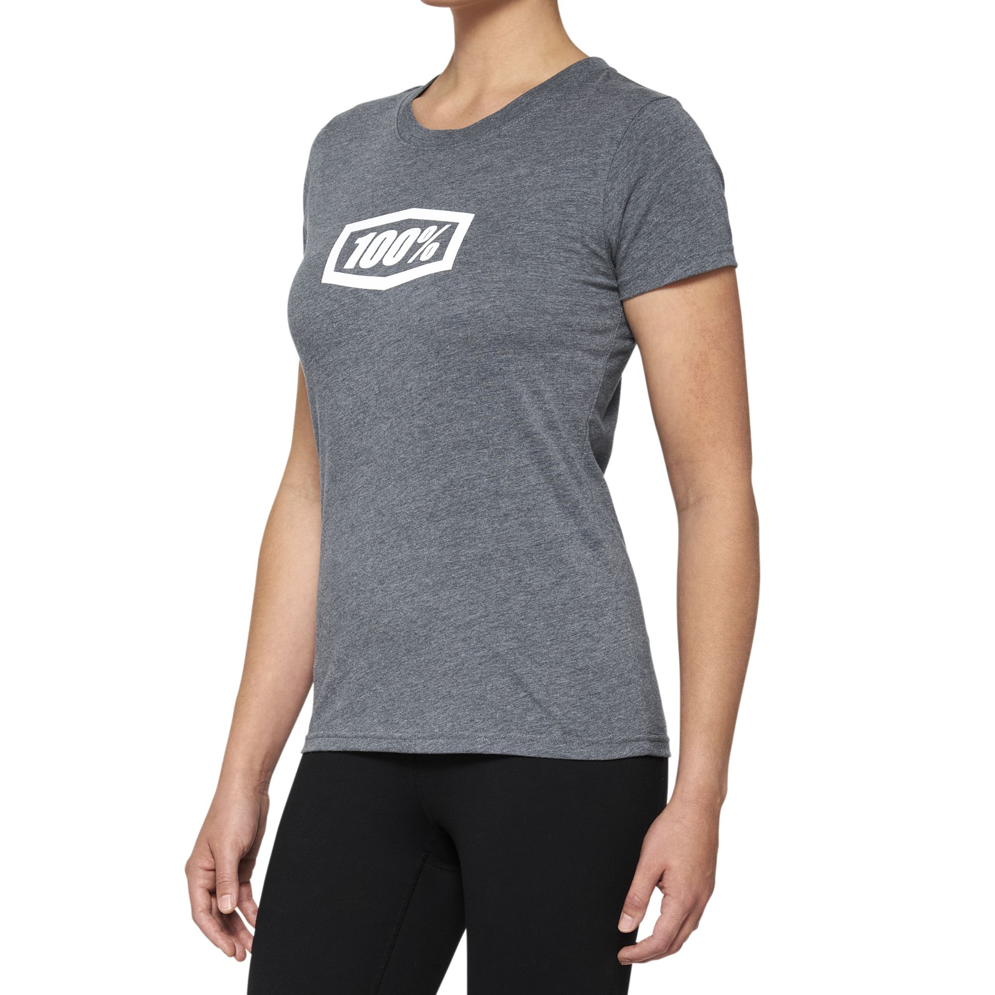 100% Icon Short Sleeves Ladies T-Shirt Heather Grey FREE 1 YEAR Returns, FREE UK Delivery | ThrottleChimp