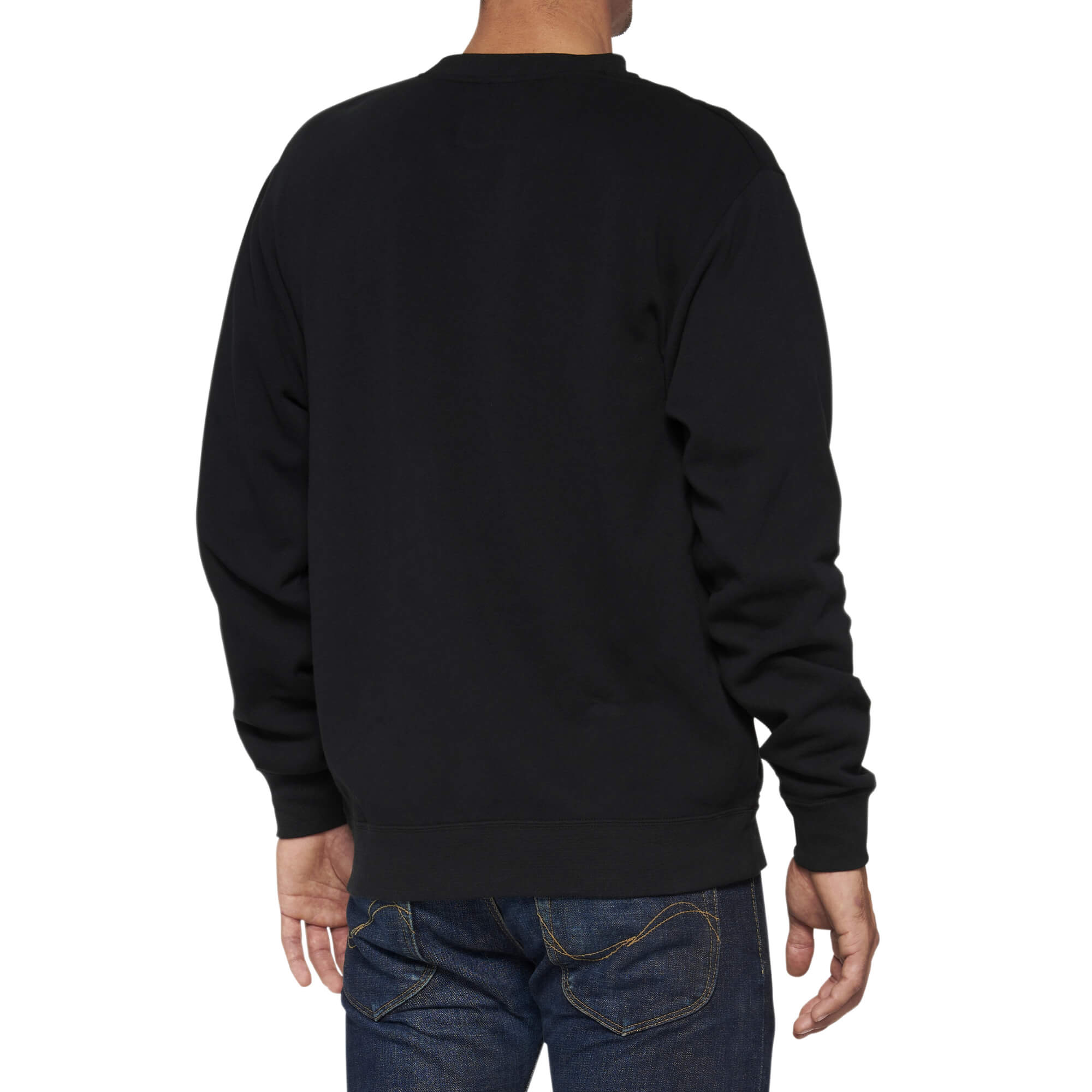 100% Icon Pullover Crewneck Fleece Black FREE 1 YEAR Returns, FREE UK Delivery | ThrottleChimp