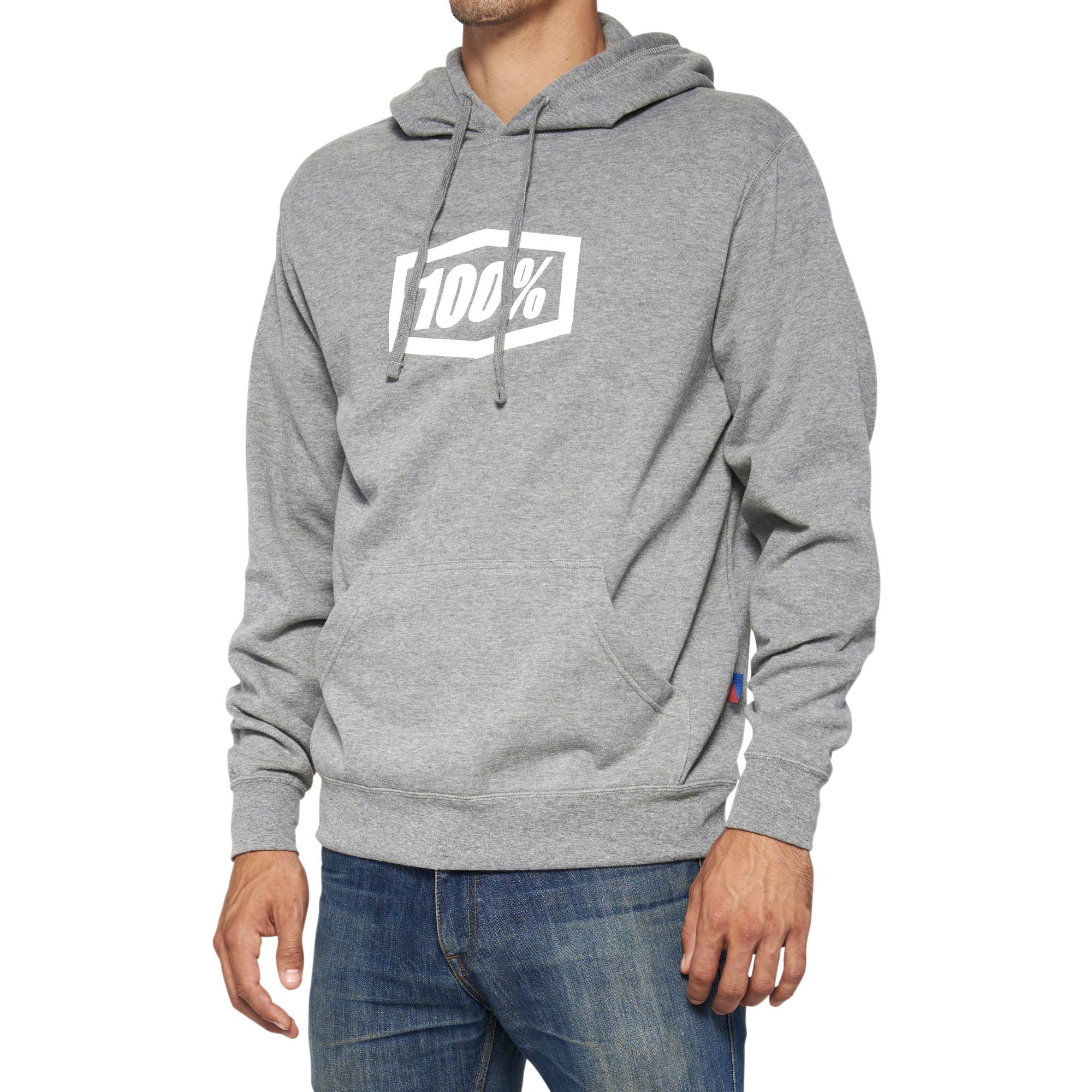 100% Icon Pullover Hoodie Heather Grey FREE 1 YEAR Returns, FREE UK Delivery | ThrottleChimp