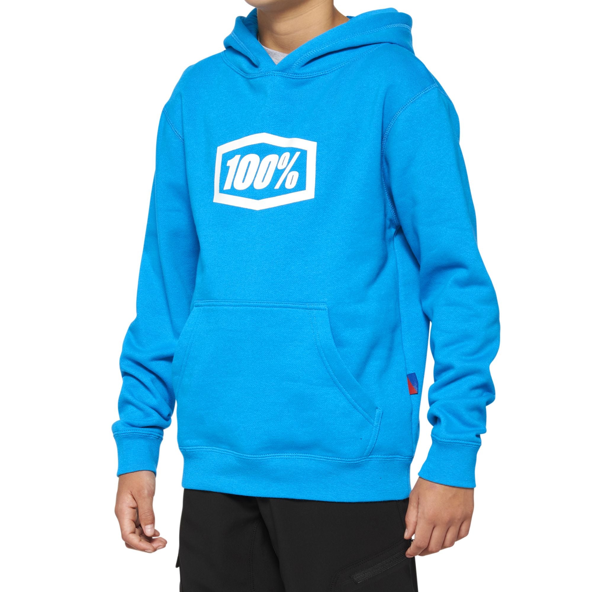 100% Icon Pullover Youth Hoodie Skyblue FREE 1 YEAR Returns, FREE UK Delivery | ThrottleChimp