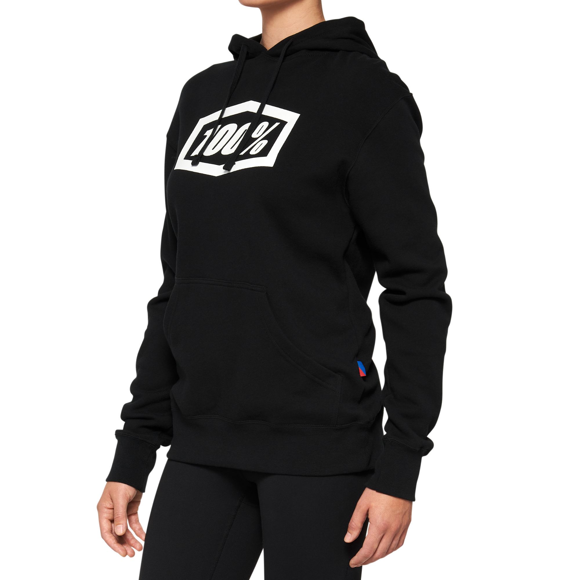 100% Icon Ladies Pullover Hoodie Black FREE 1 YEAR Returns, FREE UK Delivery | ThrottleChimp