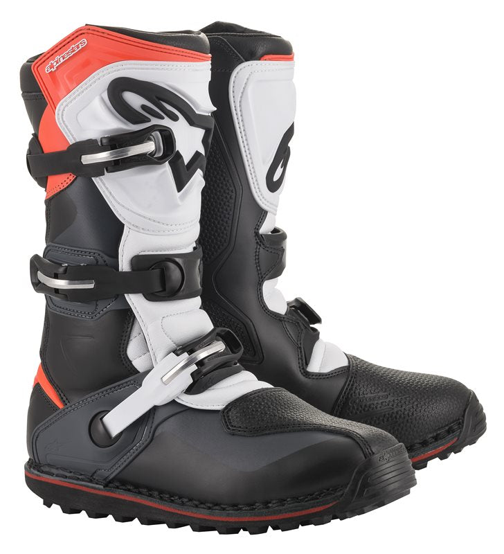 Alpinestars Tech T Off-Road Boots Black / Grey / Fluo Red FREE 1 YEAR Returns, FREE UK Delivery | ThrottleChimp