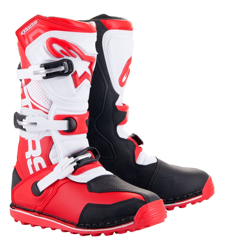 Alpinestars Tech T Off-Road Boots Bright Red / Black / White FREE 1 YEAR Returns, FREE UK Delivery | ThrottleChimp