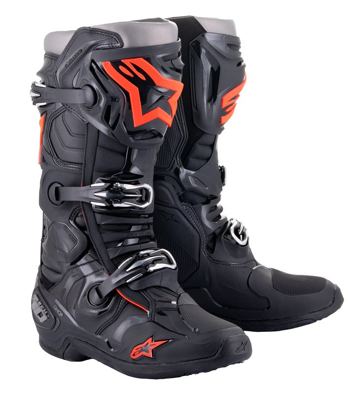 Alpinestars Tech 10 Off-Road Boots Black / Fluo Red FREE 1 YEAR Returns, FREE UK Delivery | ThrottleChimp