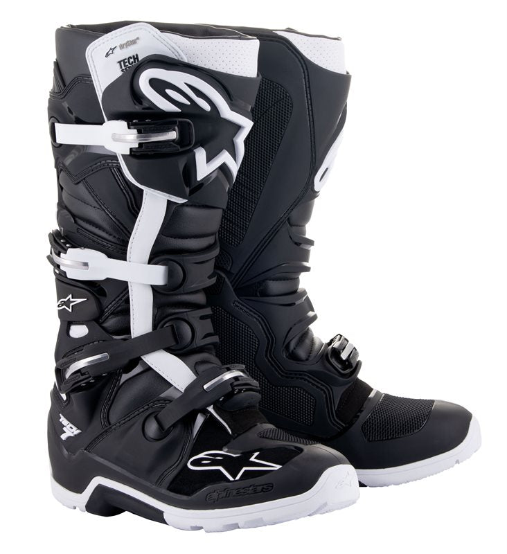 Alpinestars Tech 7 Enduro Drystar Off-Road Boots Black / White FREE 1 YEAR Returns, FREE UK Delivery | ThrottleChimp