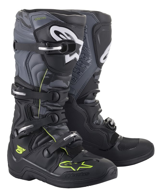 Alpinestars Tech 5 Off-Road Boots Black / Cool Grey / Fluo Yellow FREE 1 YEAR Returns, FREE UK Delivery | ThrottleChimp