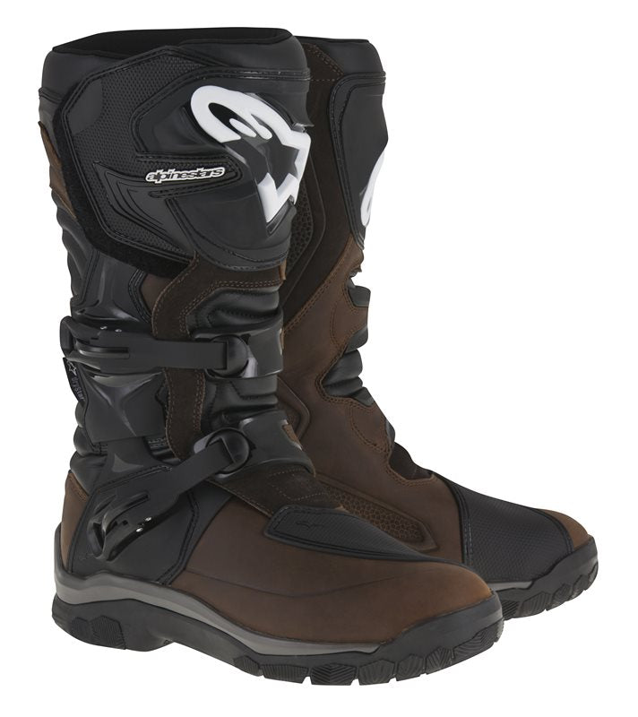 Alpinestars Corozal Adventure Drystar Boots Oiled Leather Brown / Black FREE 1 YEAR Returns, FREE UK Delivery | ThrottleChimp