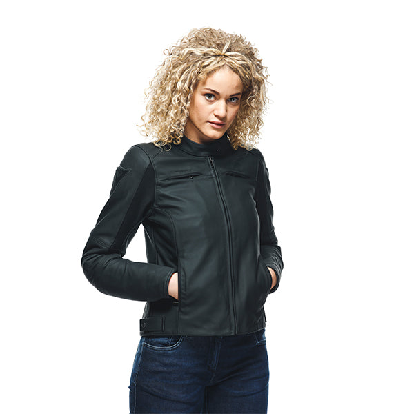 Dainese Razon 2 Ladies Leather Jacket Black (Image 3) - ThrottleChimp