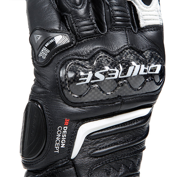 Dainese Carbon 4 Ladies Long Leather Gloves Black / White / Red (Image 9) - ThrottleChimp