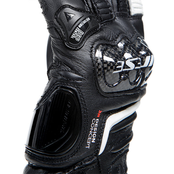 Dainese Carbon 4 Ladies Long Leather Gloves Black / White / Red (Image 8) - ThrottleChimp