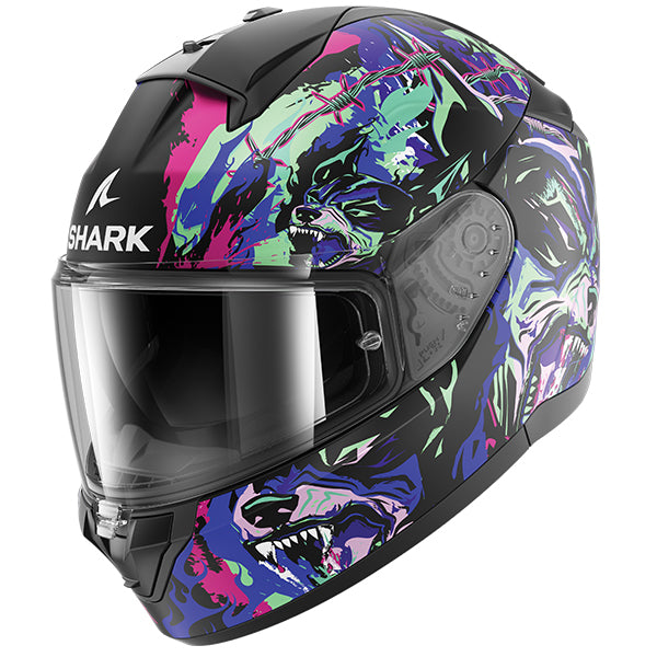 Shark Ridill 2 Full Face Helmet Raging Beast Black / Violet / Green