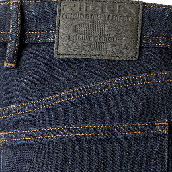 Richa Carter Riding Denim Jeans Dark Blue (Image 4) - ThrottleChimp