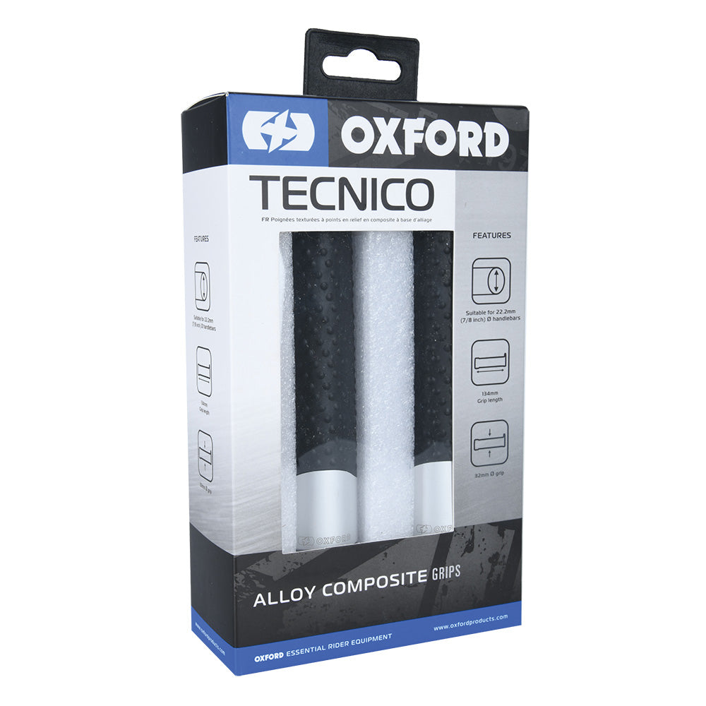 Oxford Tecnico Grips Silver (Image 6) - ThrottleChimp