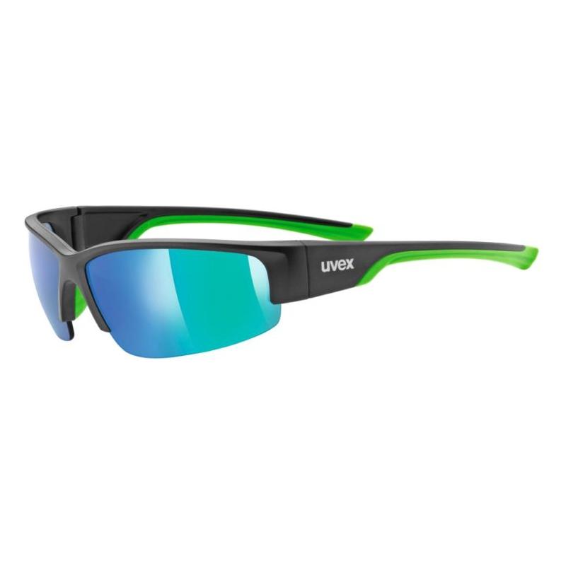 Uvex SP 215 Sunglasses Matt Black / Green - ThrottleChimp